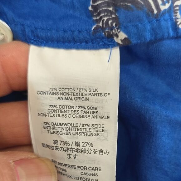 J. Crew Blue Long Sleeve Notched Collar Button Down Shirt 00 - Picture 6 of 7